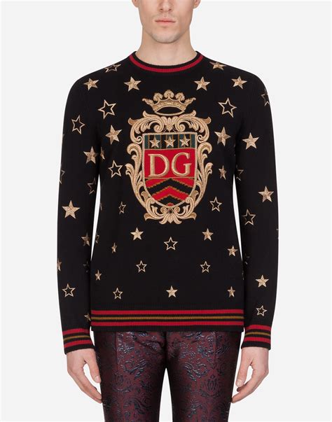 dolce gabbana sweatshirt with patch|dolce and gabbana jumper men's.